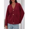 imagePRETTYGARDEN Womens 2025 Oversized Cardigan Sweaters Trendy Chunky Knit Long Sleeve V Neck Button Down Fall Winter OutfitsBurgundy