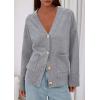 imagePRETTYGARDEN Womens 2025 Oversized Cardigan Sweaters Trendy Chunky Knit Long Sleeve V Neck Button Down Fall Winter OutfitsGrey