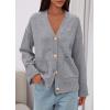 imagePRETTYGARDEN Womens 2025 Oversized Cardigan Sweaters Trendy Chunky Knit Long Sleeve V Neck Button Down Fall Winter OutfitsGrey
