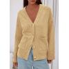 imagePRETTYGARDEN Womens 2025 Oversized Cardigan Sweaters Trendy Chunky Knit Long Sleeve V Neck Button Down Fall Winter OutfitsKhaki