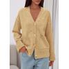 imagePRETTYGARDEN Womens 2025 Oversized Cardigan Sweaters Trendy Chunky Knit Long Sleeve V Neck Button Down Fall Winter OutfitsKhaki