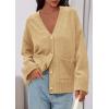 imagePRETTYGARDEN Womens 2025 Oversized Cardigan Sweaters Trendy Chunky Knit Long Sleeve V Neck Button Down Fall Winter OutfitsKhaki