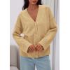 imagePRETTYGARDEN Womens 2025 Oversized Cardigan Sweaters Trendy Chunky Knit Long Sleeve V Neck Button Down Fall Winter OutfitsKhaki