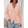 imagePRETTYGARDEN Womens 2025 Oversized Cardigan Sweaters Trendy Chunky Knit Long Sleeve V Neck Button Down Fall Winter OutfitsPink