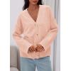 imagePRETTYGARDEN Womens 2025 Oversized Cardigan Sweaters Trendy Chunky Knit Long Sleeve V Neck Button Down Fall Winter OutfitsPink