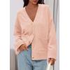 imagePRETTYGARDEN Womens 2025 Oversized Cardigan Sweaters Trendy Chunky Knit Long Sleeve V Neck Button Down Fall Winter OutfitsPink