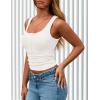 imagePRETTYGARDEN Womens 2025 Summer Tank Tops Ribbed Knit Slim Fit Sleeveless Henley Shirts Casual Basic Button Up BlouseWhite