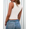 imagePRETTYGARDEN Womens 2025 Summer Tank Tops Ribbed Knit Slim Fit Sleeveless Henley Shirts Casual Basic Button Up BlouseWhite