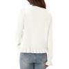 imagePRETTYGARDEN Womens Fall Button Down Cardigans Chunky Knit Ruffle Open Front Cropped Cardigan Sweaters Soft Long Sleeve TopsWhite