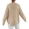 imagePRETTYGARDEN Womens Fall Long Sleeve Sweater Crew Neck Fuzzy Loose Fit Chunky Knit Pullover Sweaters Going Out TopsApricot