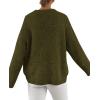 imagePRETTYGARDEN Womens Fall Long Sleeve Sweater Crew Neck Fuzzy Loose Fit Chunky Knit Pullover Sweaters Going Out TopsArmy Green