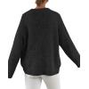 imagePRETTYGARDEN Womens Fall Long Sleeve Sweater Crew Neck Fuzzy Loose Fit Chunky Knit Pullover Sweaters Going Out TopsBlack