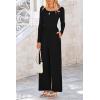 imagePRETTYGARDEN Womens Jumpsuits Dressy Casual Fall Fashion 2025 Trendy Long Sleeve Wide Leg Rompers Spring Work Office OutfitsBlack