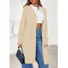 imagePRETTYGARDEN Womens Long Cardigans 2025 Fall Oversized Long Sleeve Open Front Lightweight Sweaters Knit Winter CoatsApricot