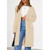 imagePRETTYGARDEN Womens Long Cardigans 2025 Fall Oversized Long Sleeve Open Front Lightweight Sweaters Knit Winter CoatsApricot