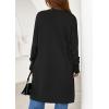 imagePRETTYGARDEN Womens Long Cardigans 2025 Fall Oversized Long Sleeve Open Front Lightweight Sweaters Knit Winter CoatsBlack