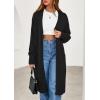 imagePRETTYGARDEN Womens Long Cardigans 2025 Fall Oversized Long Sleeve Open Front Lightweight Sweaters Knit Winter CoatsBlack