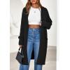 imagePRETTYGARDEN Womens Long Cardigans 2025 Fall Oversized Long Sleeve Open Front Lightweight Sweaters Knit Winter CoatsBlack