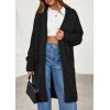 imagePRETTYGARDEN Womens Long Cardigans 2025 Fall Oversized Long Sleeve Open Front Lightweight Sweaters Knit Winter CoatsBlack