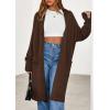 imagePRETTYGARDEN Womens Long Cardigans 2025 Fall Oversized Long Sleeve Open Front Lightweight Sweaters Knit Winter CoatsBrown