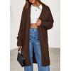imagePRETTYGARDEN Womens Long Cardigans 2025 Fall Oversized Long Sleeve Open Front Lightweight Sweaters Knit Winter CoatsBrown