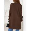 imagePRETTYGARDEN Womens Long Cardigans 2025 Fall Oversized Long Sleeve Open Front Lightweight Sweaters Knit Winter CoatsBrown