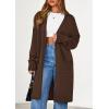 imagePRETTYGARDEN Womens Long Cardigans 2025 Fall Oversized Long Sleeve Open Front Lightweight Sweaters Knit Winter CoatsBrown