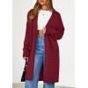 imagePRETTYGARDEN Womens Long Cardigans 2025 Fall Oversized Long Sleeve Open Front Lightweight Sweaters Knit Winter CoatsBurgundy