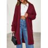 imagePRETTYGARDEN Womens Long Cardigans 2025 Fall Oversized Long Sleeve Open Front Lightweight Sweaters Knit Winter CoatsBurgundy