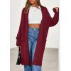 imagePRETTYGARDEN Womens Long Cardigans 2025 Fall Oversized Long Sleeve Open Front Lightweight Sweaters Knit Winter CoatsBurgundy