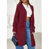 imagePRETTYGARDEN Womens Long Cardigans 2025 Fall Oversized Long Sleeve Open Front Lightweight Sweaters Knit Winter CoatsBurgundy