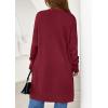 imagePRETTYGARDEN Womens Long Cardigans 2025 Fall Oversized Long Sleeve Open Front Lightweight Sweaters Knit Winter CoatsBurgundy