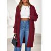 imagePRETTYGARDEN Womens Long Cardigans 2025 Fall Oversized Long Sleeve Open Front Lightweight Sweaters Knit Winter CoatsBurgundy