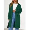 imagePRETTYGARDEN Womens Long Cardigans 2025 Fall Oversized Long Sleeve Open Front Lightweight Sweaters Knit Winter CoatsGreen