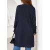 imagePRETTYGARDEN Womens Long Cardigans 2025 Fall Oversized Long Sleeve Open Front Lightweight Sweaters Knit Winter CoatsNavy