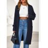 imagePRETTYGARDEN Womens Long Cardigans 2025 Fall Oversized Long Sleeve Open Front Lightweight Sweaters Knit Winter CoatsNavy