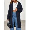 imagePRETTYGARDEN Womens Long Cardigans 2025 Fall Oversized Long Sleeve Open Front Lightweight Sweaters Knit Winter CoatsNavy