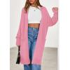 imagePRETTYGARDEN Womens Long Cardigans 2025 Fall Oversized Long Sleeve Open Front Lightweight Sweaters Knit Winter CoatsPink