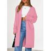imagePRETTYGARDEN Womens Long Cardigans 2025 Fall Oversized Long Sleeve Open Front Lightweight Sweaters Knit Winter CoatsPink