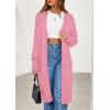 imagePRETTYGARDEN Womens Long Cardigans 2025 Fall Oversized Long Sleeve Open Front Lightweight Sweaters Knit Winter CoatsPink