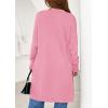 imagePRETTYGARDEN Womens Long Cardigans 2025 Fall Oversized Long Sleeve Open Front Lightweight Sweaters Knit Winter CoatsPink
