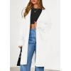 imagePRETTYGARDEN Womens Long Cardigans 2025 Fall Oversized Long Sleeve Open Front Lightweight Sweaters Knit Winter CoatsWhite