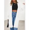 imagePRETTYGARDEN Womens Long Cardigans 2025 Fall Oversized Long Sleeve Open Front Lightweight Sweaters Knit Winter CoatsWhite