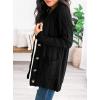 imagePRETTYGARDEN Womens Open Front Cardigan Sweaters Fall Fashion Button Down Cable Knit Chunky Winter Clothing Outerwear CoatsBlack