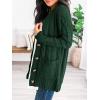 imagePRETTYGARDEN Womens Open Front Cardigan Sweaters Fall Fashion Button Down Cable Knit Chunky Winter Clothing Outerwear CoatsDark Green