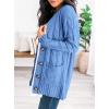 imagePRETTYGARDEN Womens Open Front Cardigan Sweaters Fall Fashion Button Down Cable Knit Chunky Winter Clothing Outerwear CoatsSky Blue