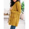 imagePRETTYGARDEN Womens Open Front Cardigan Sweaters Fall Fashion Button Down Cable Knit Chunky Winter Clothing Outerwear CoatsYellow