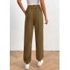 imagePRETTYGARDEN Womens Pants Dressy Casual 2025 Fall Elastic High Waisted Work Office Corduroy Trouser Slacks with PocketsArmy Green