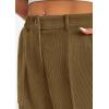 imagePRETTYGARDEN Womens Pants Dressy Casual 2025 Fall Elastic High Waisted Work Office Corduroy Trouser Slacks with PocketsArmy Green