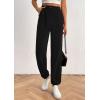 imagePRETTYGARDEN Womens Pants Dressy Casual 2025 Fall Elastic High Waisted Work Office Corduroy Trouser Slacks with PocketsBlack